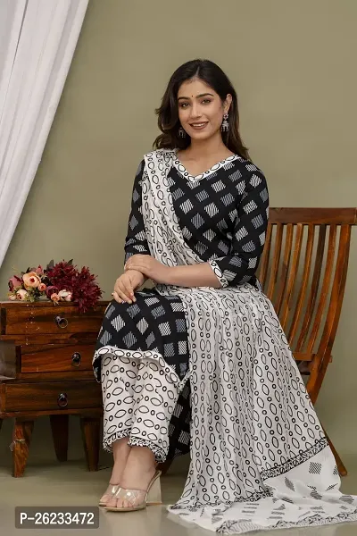 Classic Viscose Rayon Kurta, Bottom and Dupatta set-thumb0