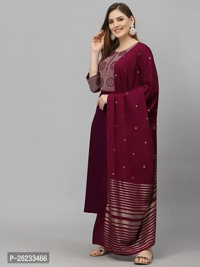 Classic Viscose Rayon Kurta, Bottom and Dupatta set-thumb3