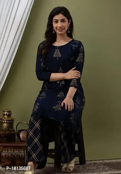 Women Stylilsh Rayon Kurta Set-thumb0