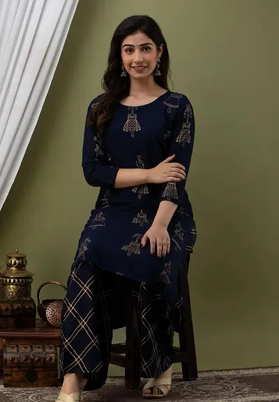 Stylish Rayon Kurta Bottom Set For Women