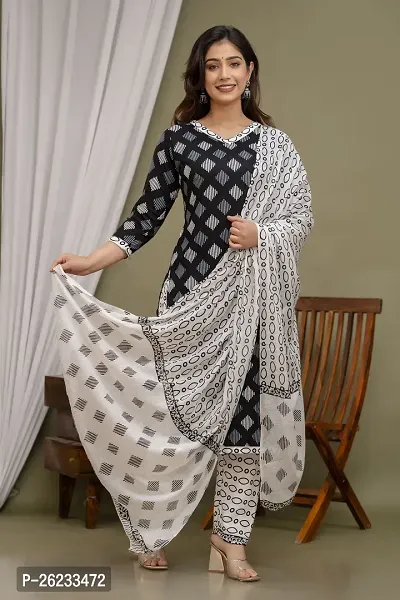 Classic Viscose Rayon Kurta, Bottom and Dupatta set-thumb4