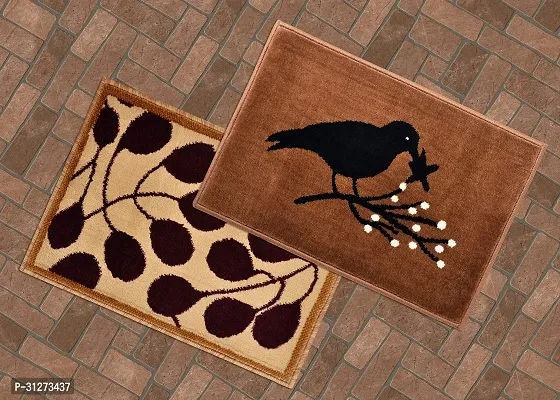 Designer Antislip Polyester Printed Door Mats For Kitchen Bathroom And Door Pack Of 2