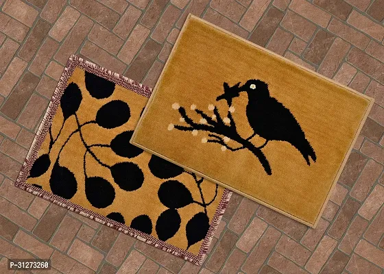 Designer Antislip Polyester Printed Door Mats For Kitchen Bathroom And Door Pack Of 2