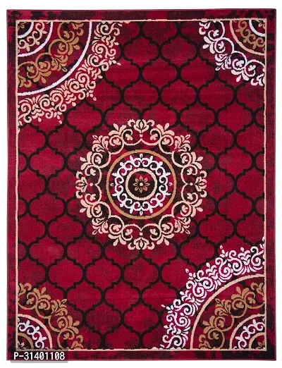 Solid Modern Carpet Red Polypropylene 3 X 2 Feet-thumb0