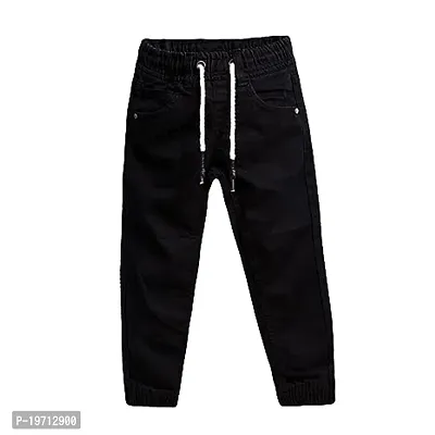Stylish Black Acrylic Solid Joggers For Men