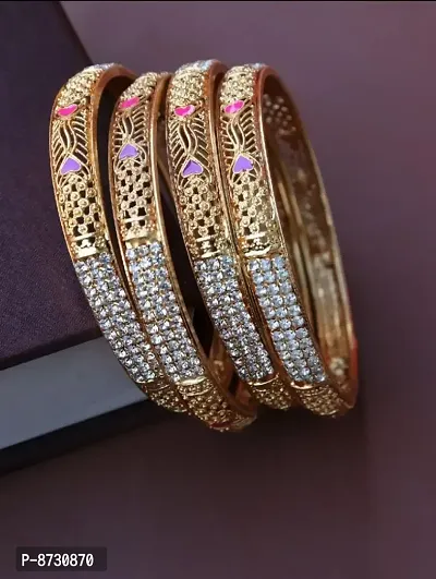 Trendy Golden Alloy Bangles For Women-thumb0