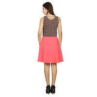 Trend Arrest Women's Crepe Skater Mini Dress (D503801VM_Pink_M)-thumb1