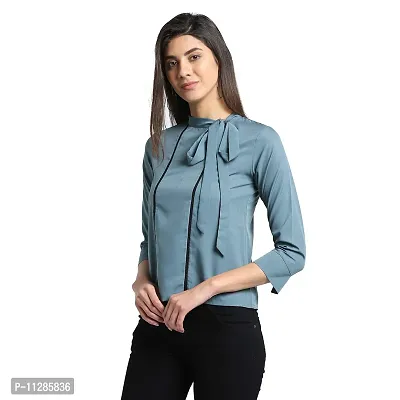 Trend Arrest Women's Plain Regular fit Shirt (T220401XL_Blue XL)-thumb4