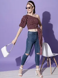 Trend Arrest Wine Printed Top-thumb4