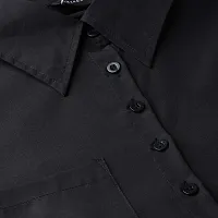 Trend Arrest Polyester Pleated Casual Dress (JS502801L_Black_L)-thumb4