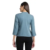 Trend Arrest Women's Plain Regular fit Shirt (T220401XL_Blue XL)-thumb1