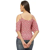 Trend Arrest Women Red Rayon Ditsy Floral Top-thumb1