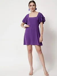 Trend Arrest Purple Flare Dress-thumb4