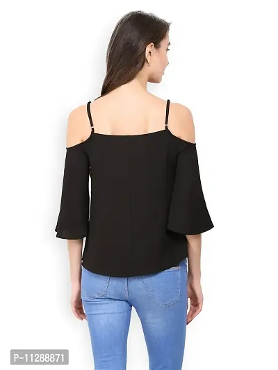 Trend Arrest Women's Plain Regular fit Shirt (T210203S_Black S)-thumb2