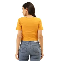 Trend Arrest Women's CottonMustard Drawstring TopMustard(L)-thumb4