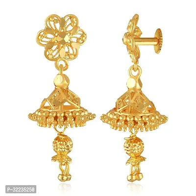 Golden Brass  Jhumkas Earrings For Women-thumb3