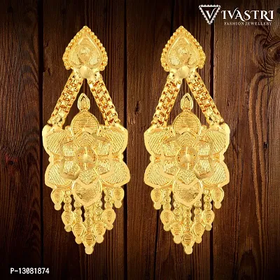 Golden Brass  Jhumkas Earrings For Women