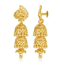 Golden Brass  Jhumkas Earrings For Women-thumb2