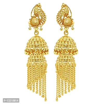 Golden Brass  Studs Earrings For Women-thumb2