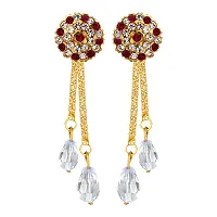 Traditional Golden Alloy Cubic Zirconia Earrings For Women-thumb2