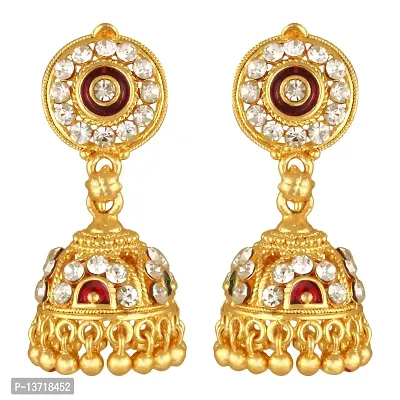 Golden Alloy  Jhumkas Earrings For Women-thumb2