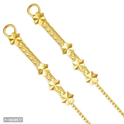 Vivastri Golden  Alloy  Ear Cuff Earrings For Women-thumb2