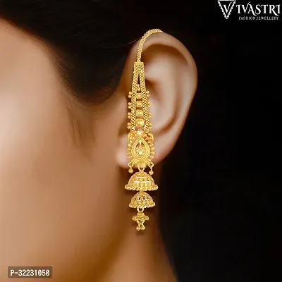 Golden Brass  Jhumkas Earrings For Women-thumb2