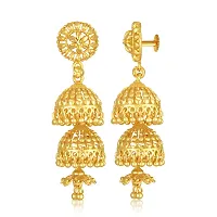 Golden Brass  Jhumkas Earrings For Women-thumb2