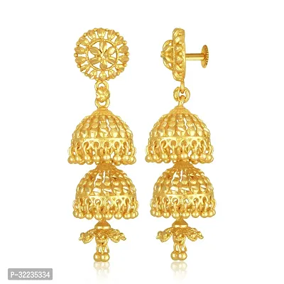 Golden Brass  Jhumkas Earrings For Women-thumb3