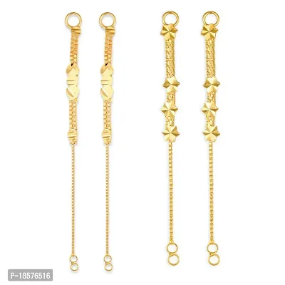 VIVASTRI Golden Alloy  Ear Cuff Earrings For Women