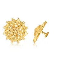 Vivastri Golden  Alloy Cubic Zirconia Studs Earrings For Women-thumb3