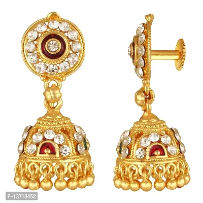 Golden Alloy  Jhumkas Earrings For Women-thumb3