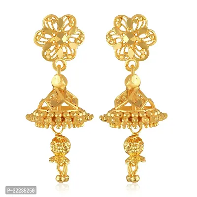 Golden Brass  Jhumkas Earrings For Women-thumb0