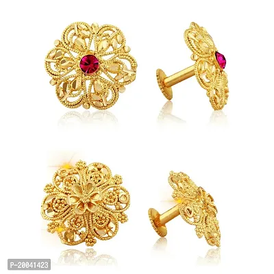 Vivastri's GoldenAlloy Cubic Zirconia Studs Earrings For Women-thumb0