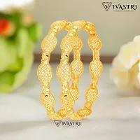 Elegant Golden Alloy Bangles For Women 2Pcs-thumb1