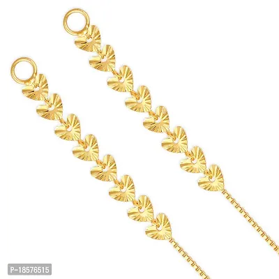 VIVASTRI Golden Alloy  Ear Cuff Earrings For Women-thumb3