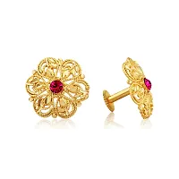 Vivastri's GoldenAlloy Cubic Zirconia Studs Earrings For Women-thumb1
