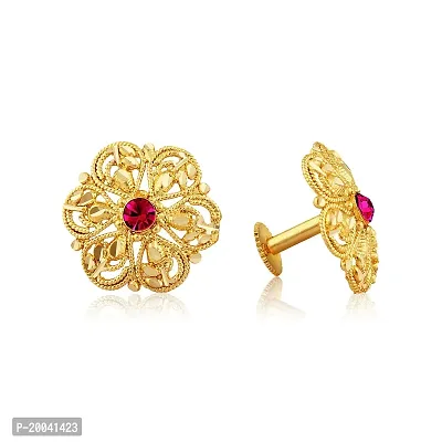 Vivastri's GoldenAlloy Cubic Zirconia Studs Earrings For Women-thumb2