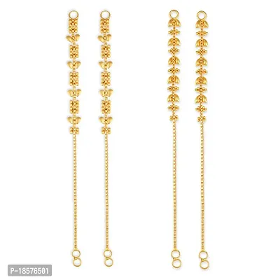 VIVASTRI Golden Alloy  Ear Cuff Earrings For Women-thumb0