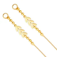 VIVASTRI Golden Alloy  Ear Cuff Earrings For Women-thumb1