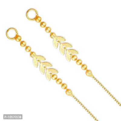 VIVASTRI Golden Alloy  Ear Cuff Earrings For Women-thumb2