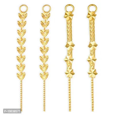 Vivastri Golden  Alloy  Ear Cuff Earrings For Women