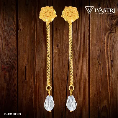 Golden Brass  Drop Earrings Earrings For Women-thumb2