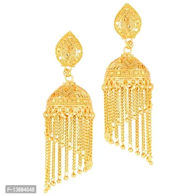 Golden Brass  Jhumkas Earrings For Women