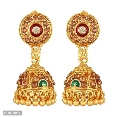 Golden Alloy  Jhumkas Earrings For Women-thumb2