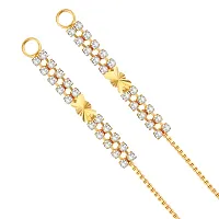 VIVASTRI Golden  Alloy  Ear Cuff Earrings For Women-thumb2