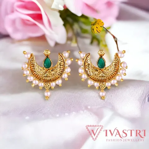 Beautiful Earrings Pearl Chandbali Earring For Women And Girls