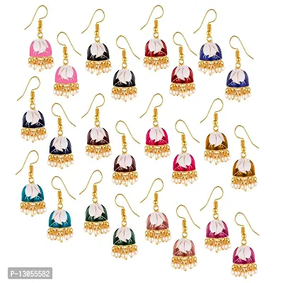 Golden Brass  Jhumkas Earrings For Women-thumb0