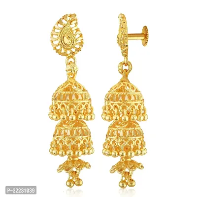 Golden Brass  Jhumkas Earrings For Women-thumb2