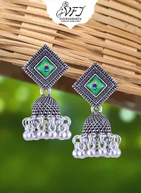 Silver Brass  Jhumkas Earrings For Women-thumb2